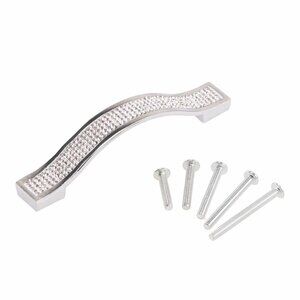 SILVER RHINESTONE CRYSTAL CABINET HANDLES
